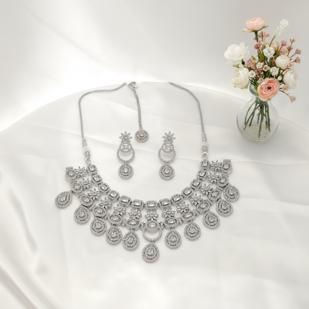 Silver Floral Necklace