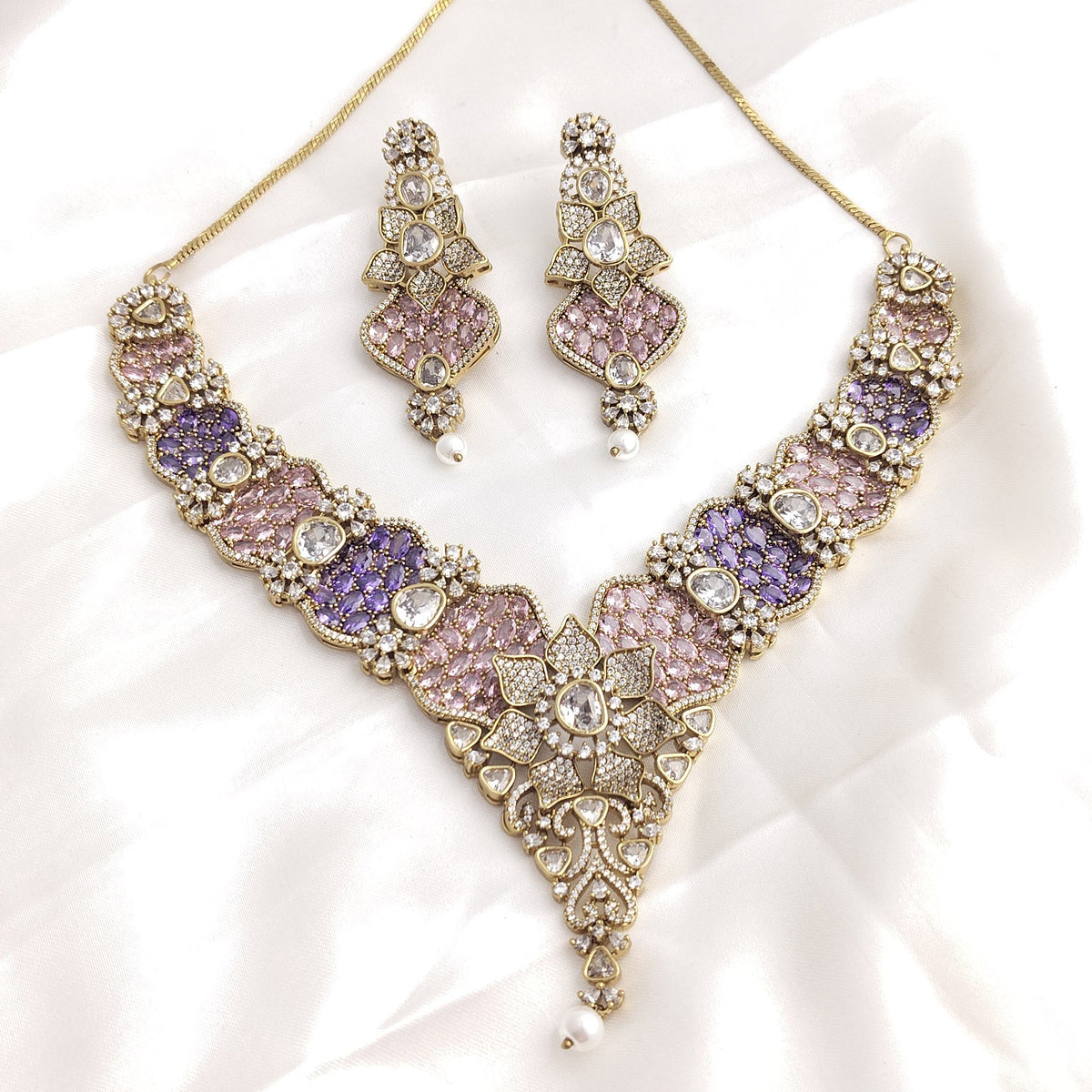 Layla Multicolor Zirconia Necklace Set