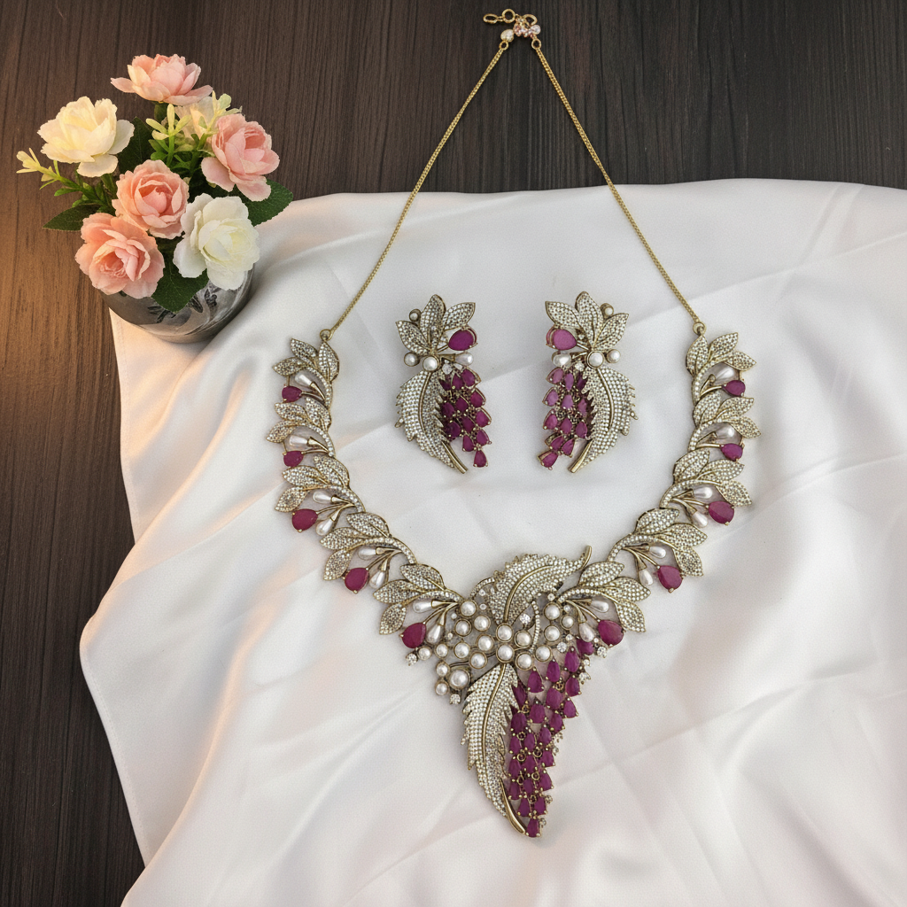 Sana Multicolor Victorian Necklace Set