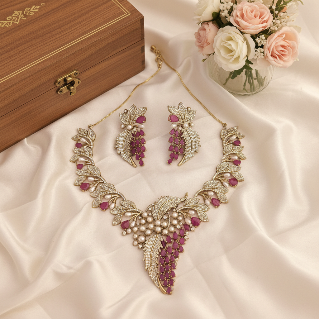Sana Multicolor Victorian Necklace Set