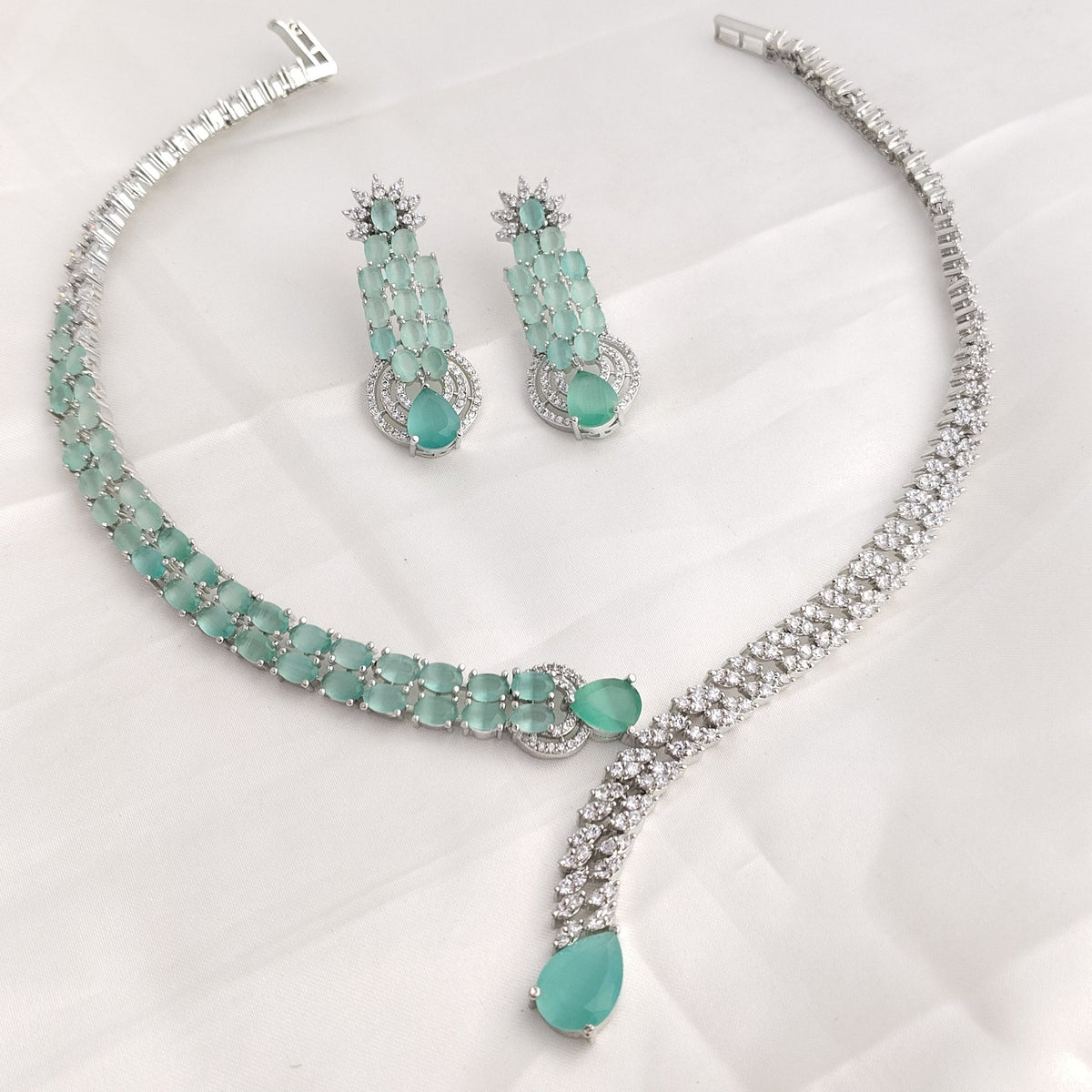 Tara Aqua Hasli Zirconia Necklace Set