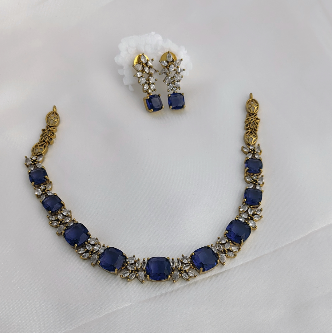 Purple Crystal AD Necklace Set