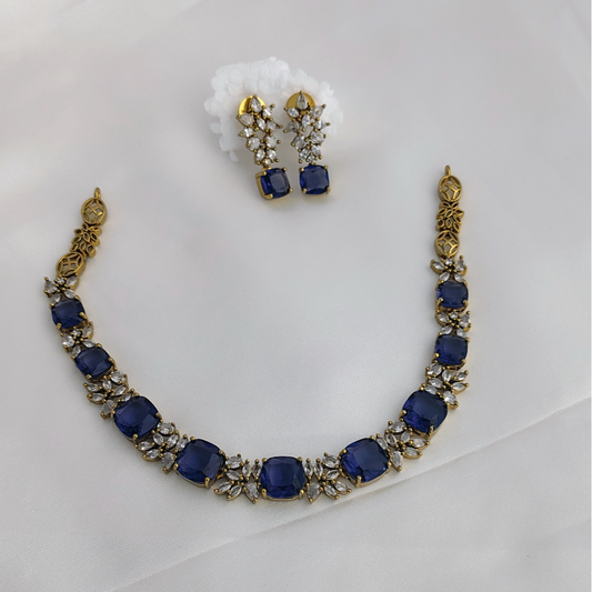 Purple Crystal AD Necklace Set