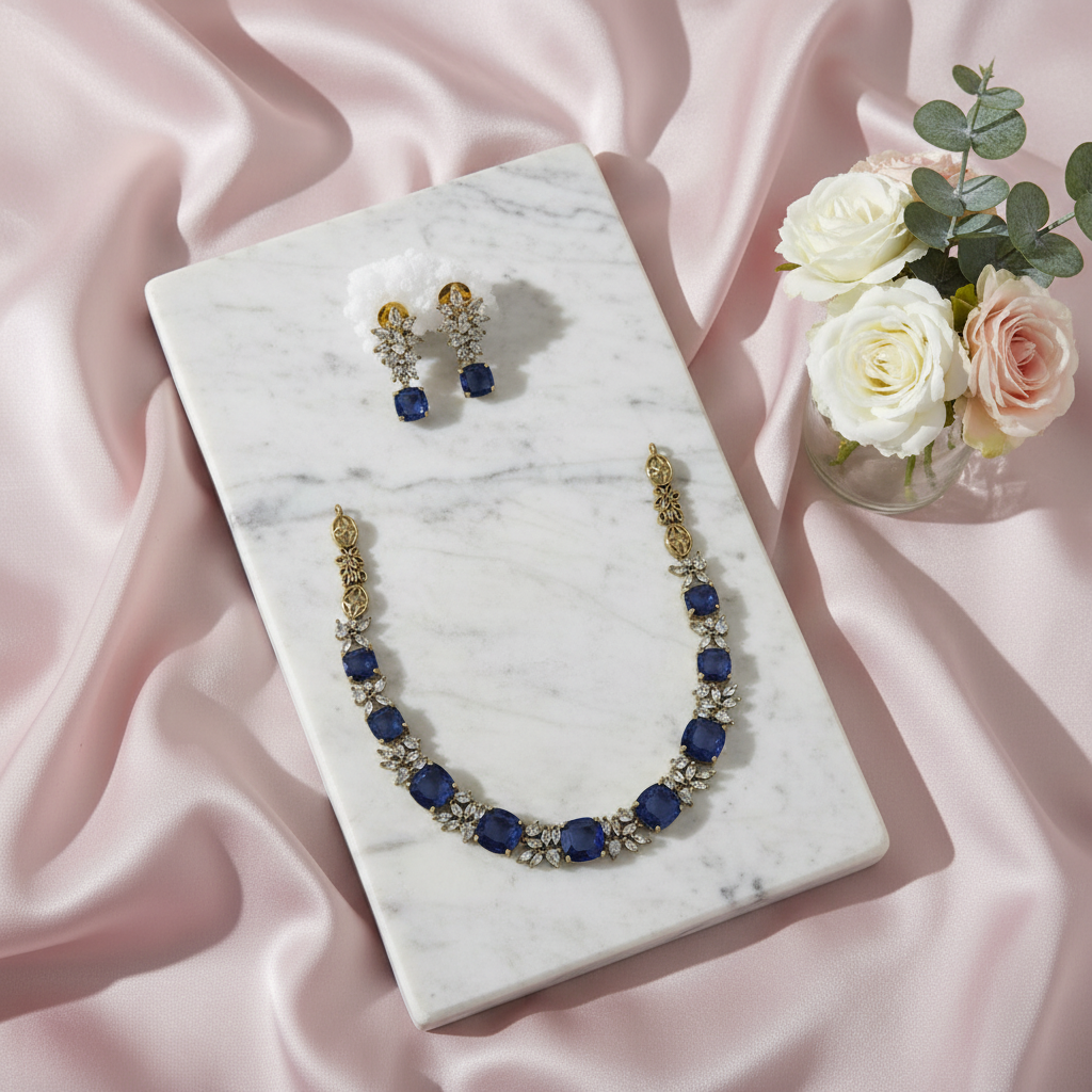 Purple Crystal AD Necklace Set