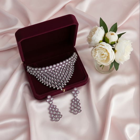 Padmini Pink Zirconia Choker Set